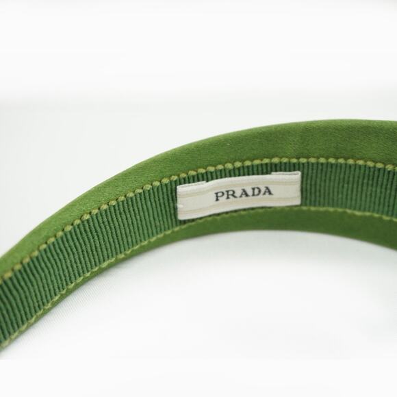 Prada Green Silk Padded Hair Headband - Picture 9 of 9